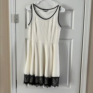 Express ivory Dress with Black Accents